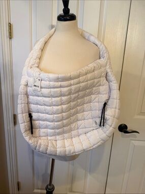 Quilted Oversized White Tote Bag - Lightweight Puffer Shoulder Bag